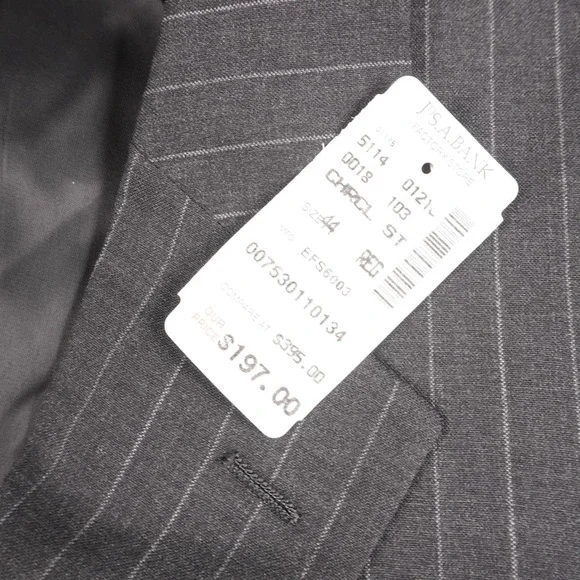 Jos. A. Bank Blazer Classic Charcoal Black Mens 44R 100% Wool 2 Button 100% Wool - Picture 3 of 15